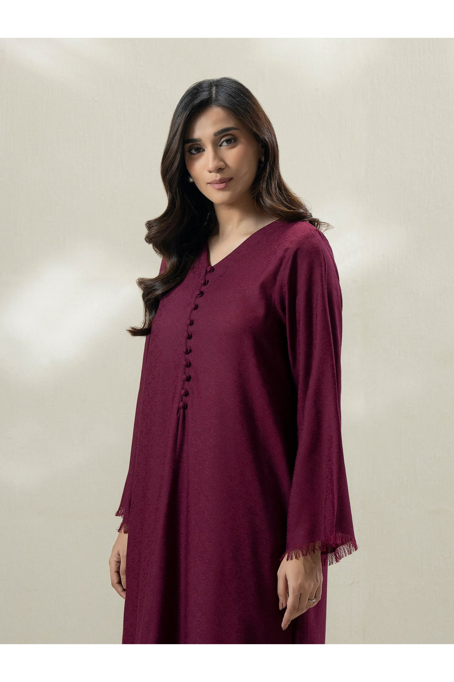 Burgundy Jacquard 2-Piece Suit | Heritage Loom Texture - Pehnaawaa