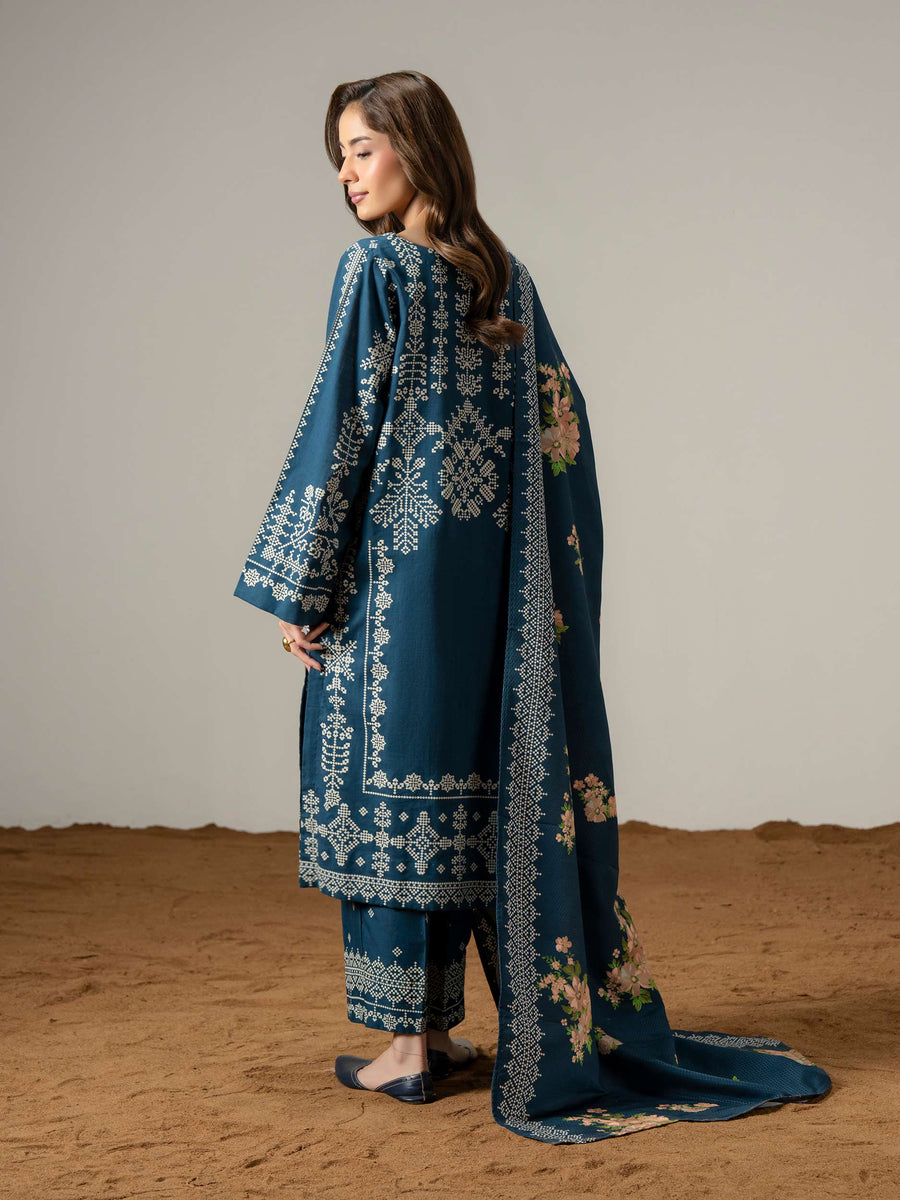 3 Piece Khaddar Suit-Paste Print (Pret)