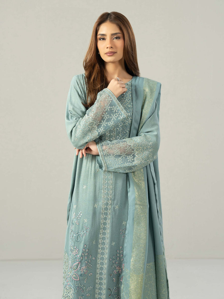 3 Piece Missouri Karandi Suit-Embroidered (Pret) - Pehnaawaa