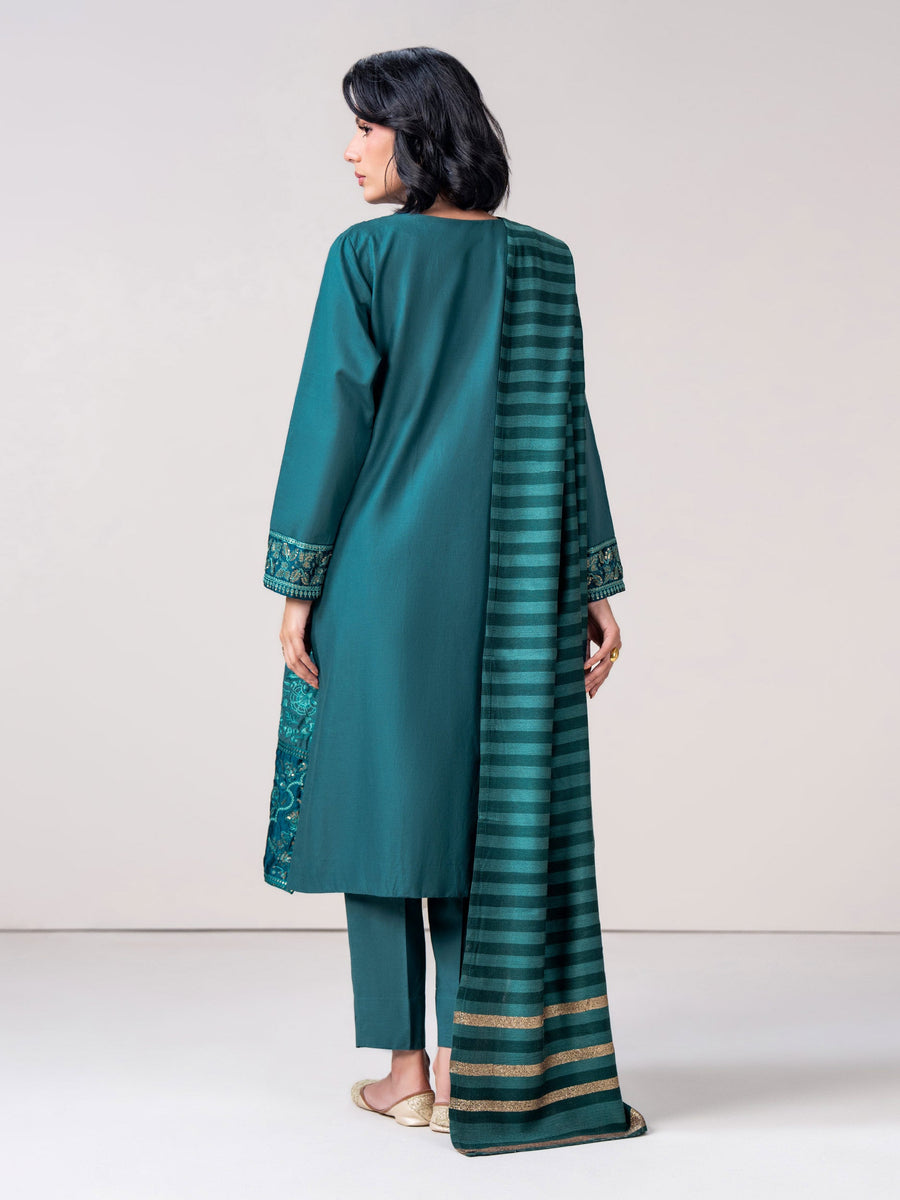 3 Piece Khaddar Suit- Embroidered (Pret) - Pehnaawaa