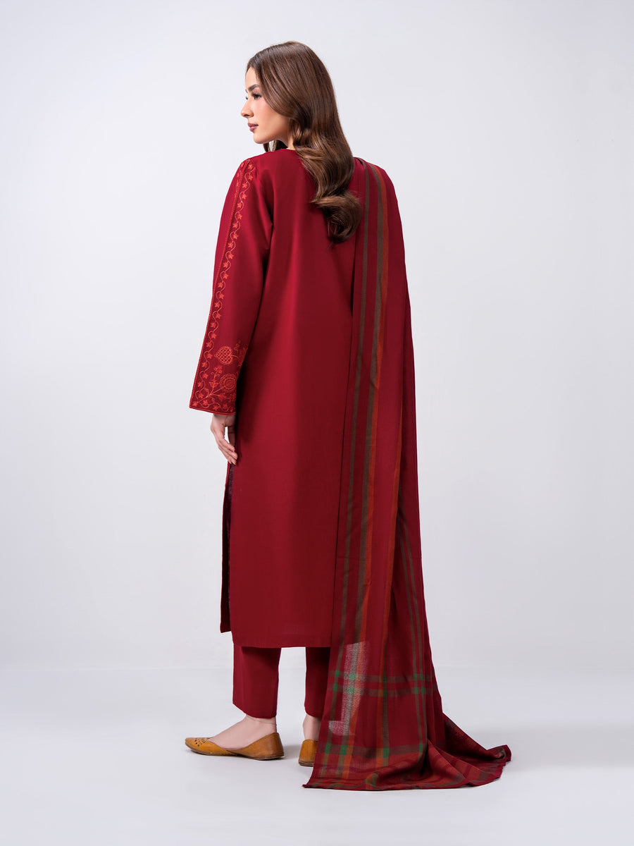 3 Piece Khaddar Suit- Embroidered (Pret) - Pehnaawaa