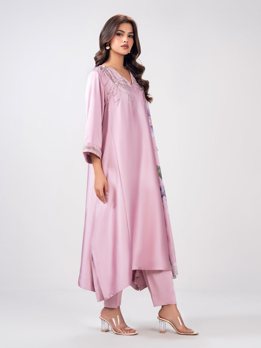 3-Piece Premium Silk Suit-Embroidered (Pret) - Pehnaawaa