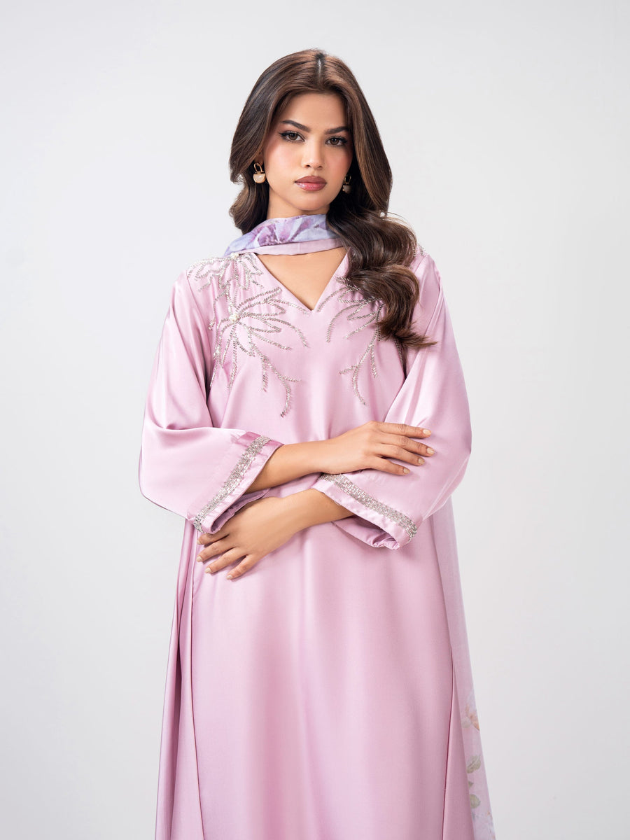 3-Piece Premium Silk Suit-Embroidered (Pret) - Pehnaawaa