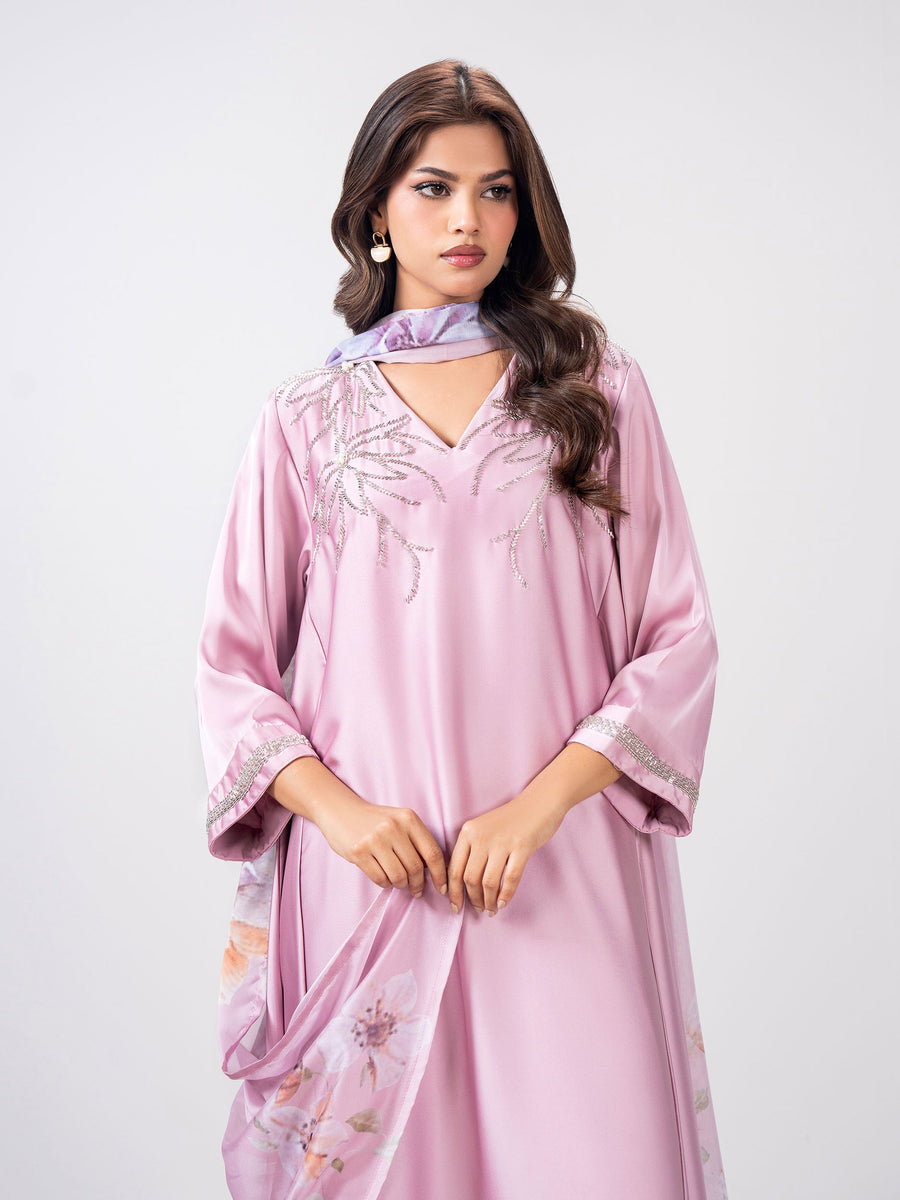 3-Piece Premium Silk Suit-Embroidered (Pret) - Pehnaawaa