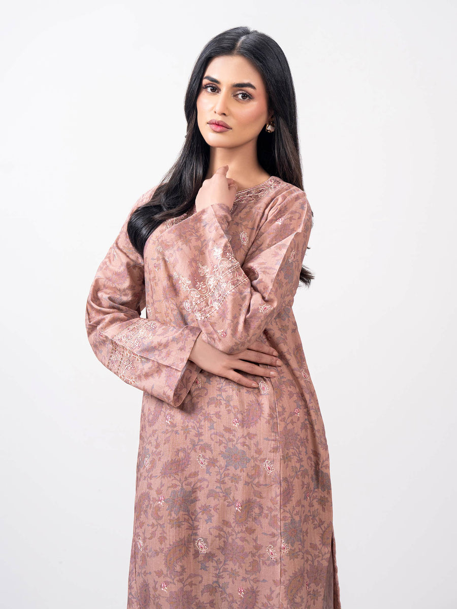 2 Piece Khaddar Suit- Embroidered (Pret) - Pehnaawaa