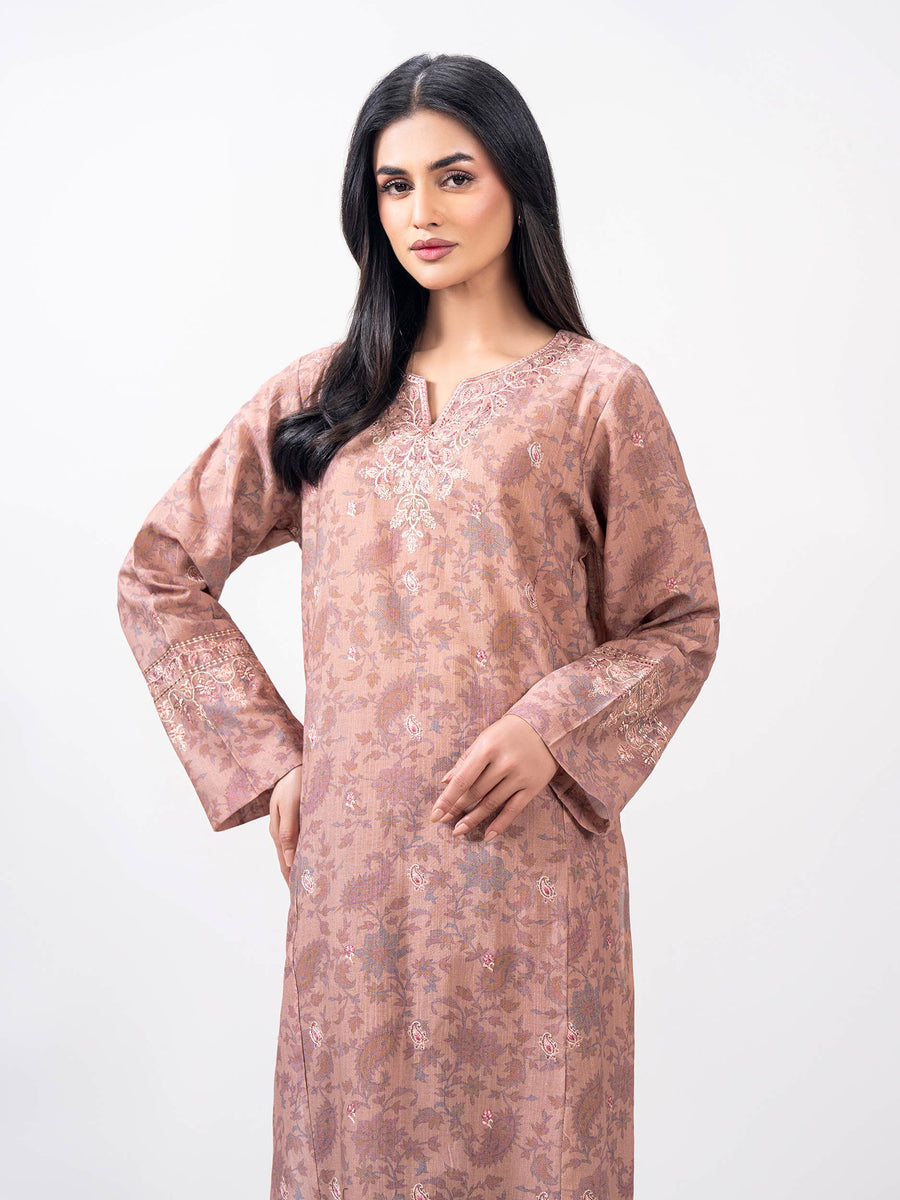 2 Piece Khaddar Suit- Embroidered (Pret) - Pehnaawaa