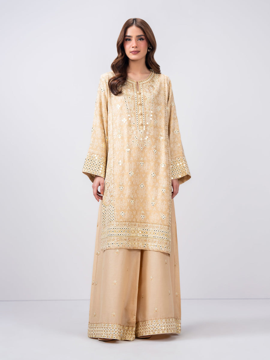2 Piece Missouri Jacquard Suit- Embroidered (Pret) - Pehnaawaa