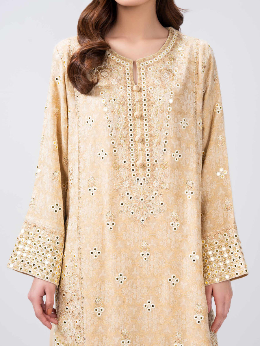 2 Piece Missouri Jacquard Suit- Embroidered (Pret) - Pehnaawaa