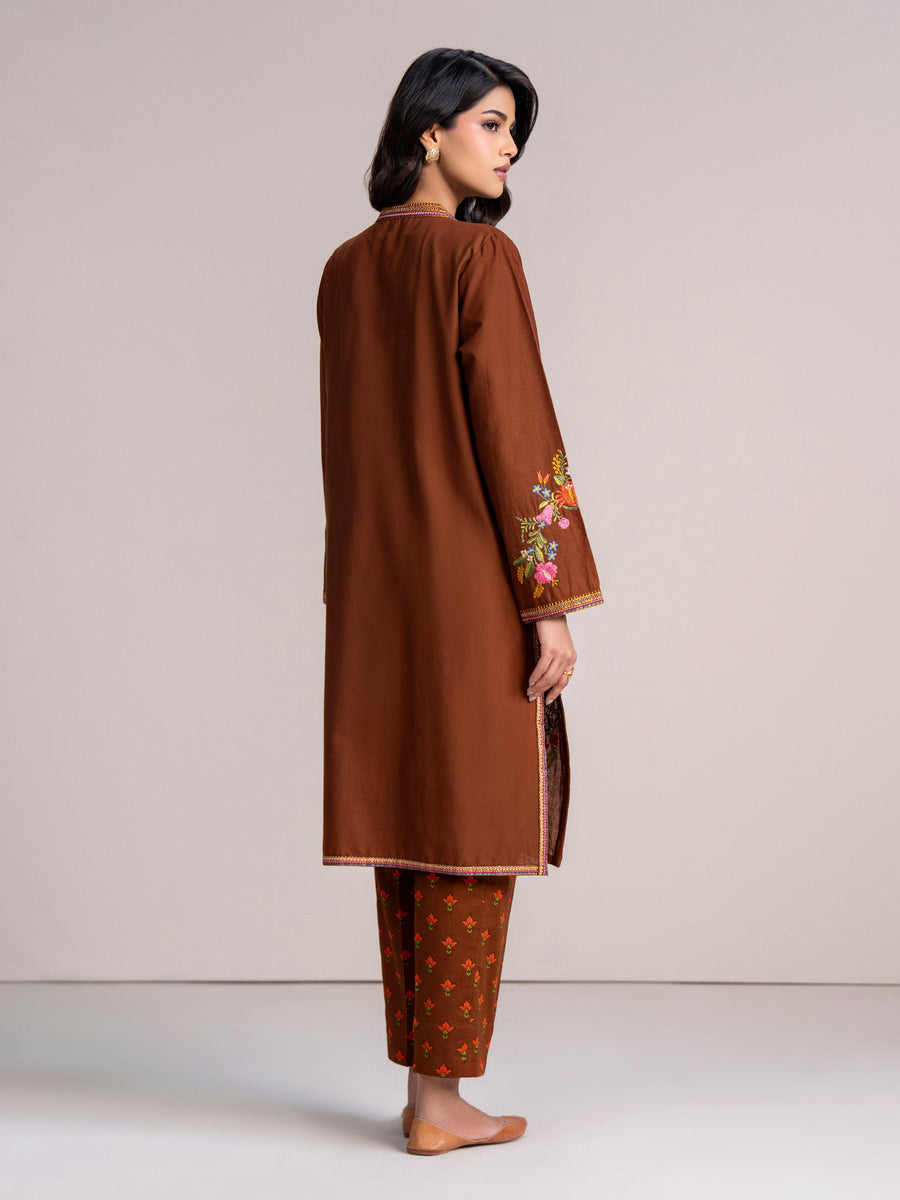 2-Piece Khaddar Suit-Embroidered (Pret) - Pehnaawaa