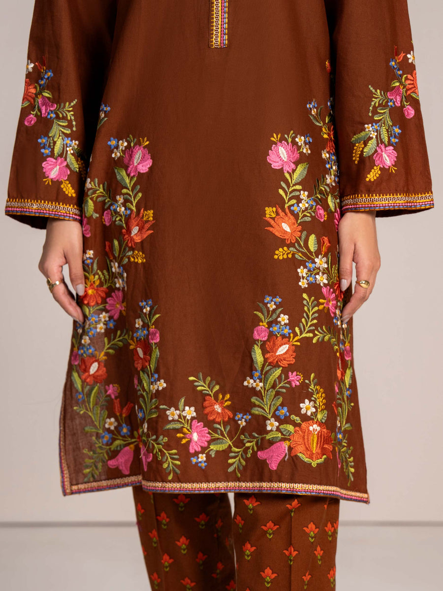 2-Piece Khaddar Suit-Embroidered (Pret) - Pehnaawaa