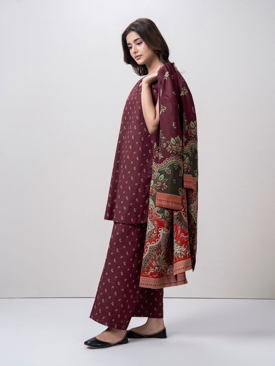 2 Piece Cardigan Khaddar Suit (Pret)