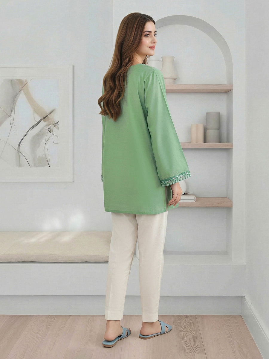 Green Cambric Eastern Top | Tassel
