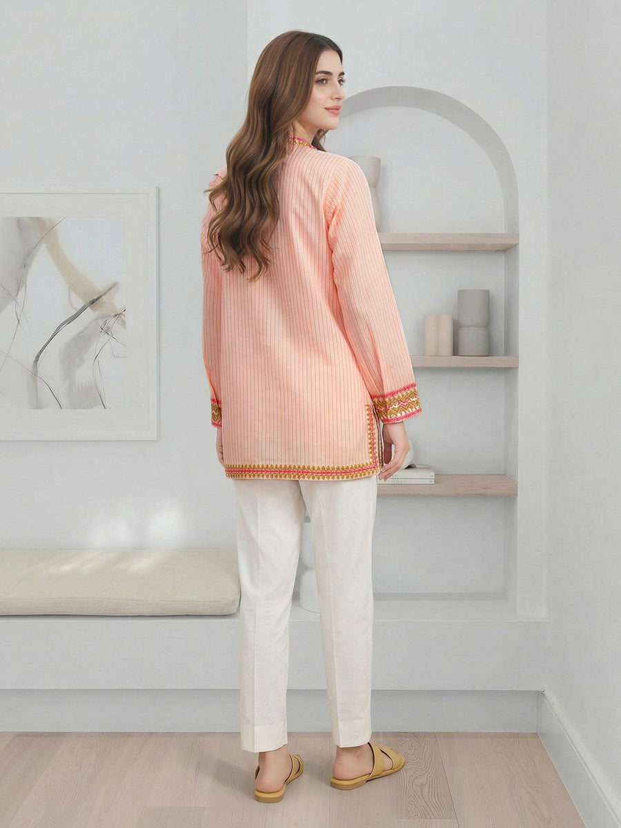 Yarn Dyed Kurti- Embroidered (Pret)