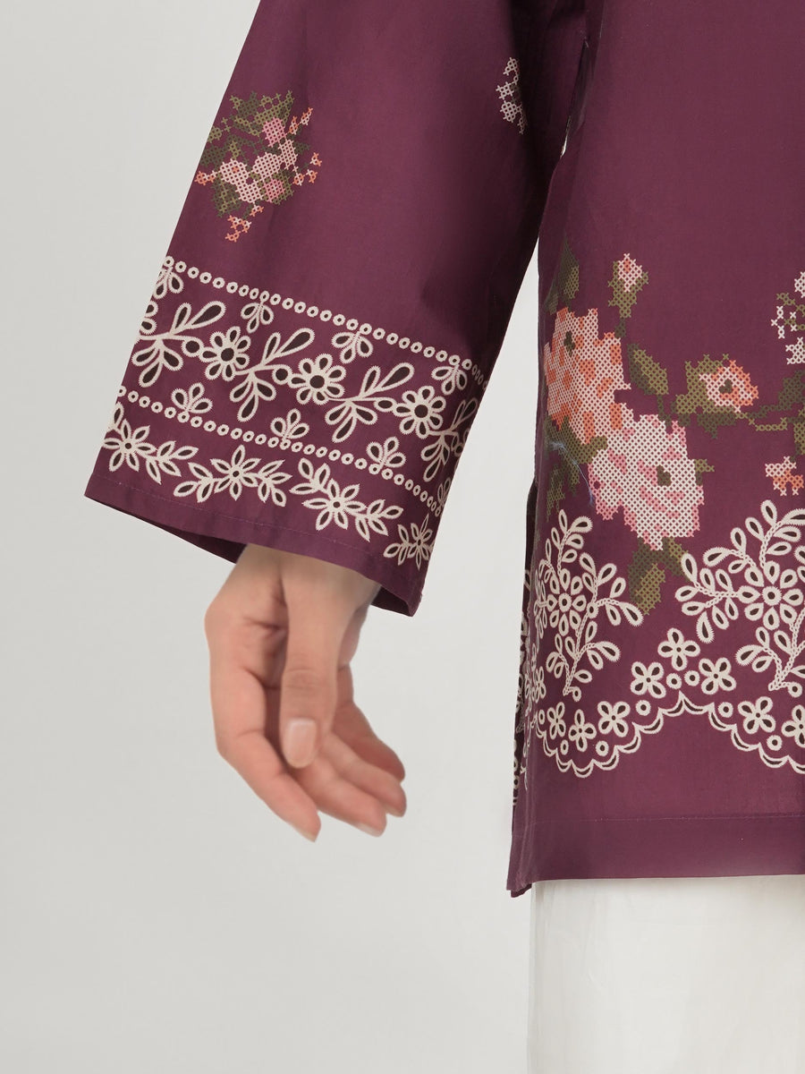Lawn Slub Kurti (Pret) - Pehnaawaa