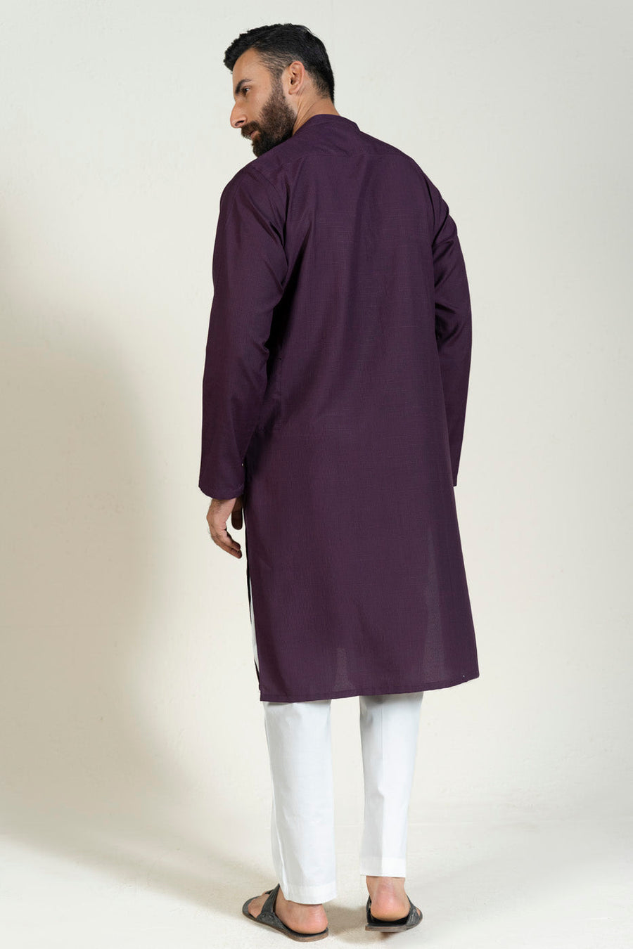 Premium Silk Blend Indian Kurta Band Collar - Pehnaawaa