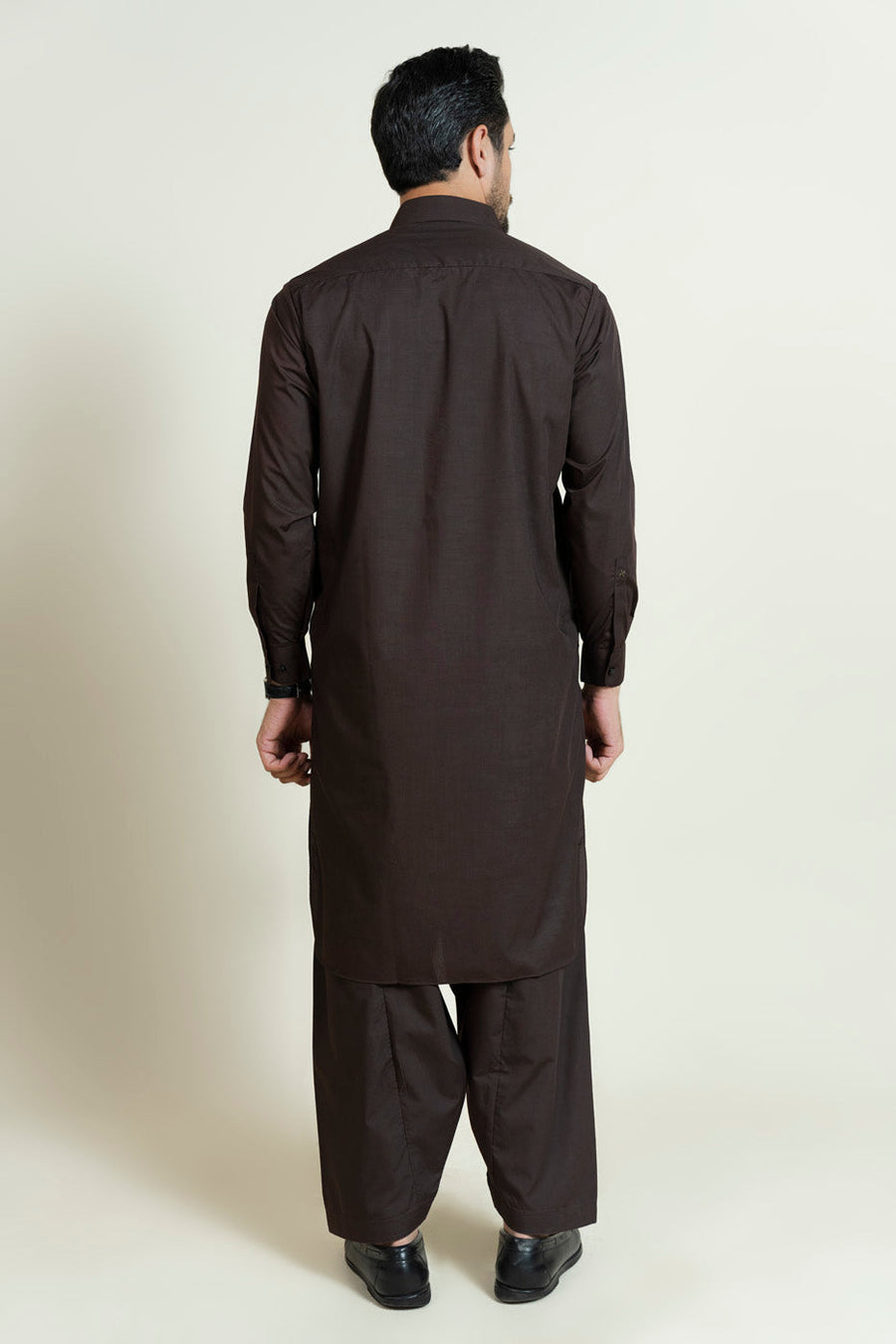 Chocolate Brown Silk Blend 2-Piece Kurta | Handloom Weave
