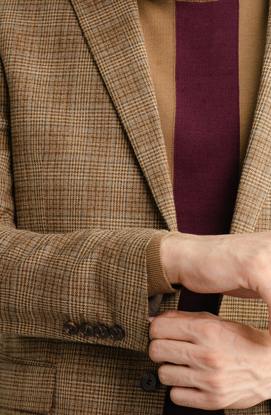 ABLAZE BLAZER - CAMEL CHECKERED