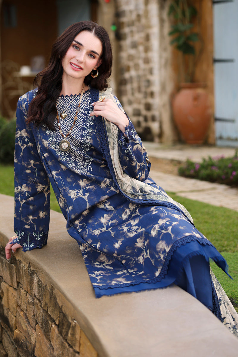 Charlotte Midnight Blue Printed Lawn Suit with Chiffon Dupatta