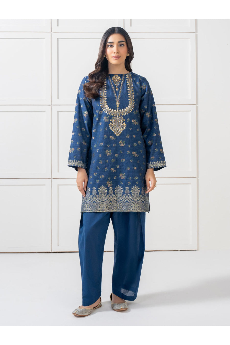 Summer Embroidered Jacquard 2 Piece Suit