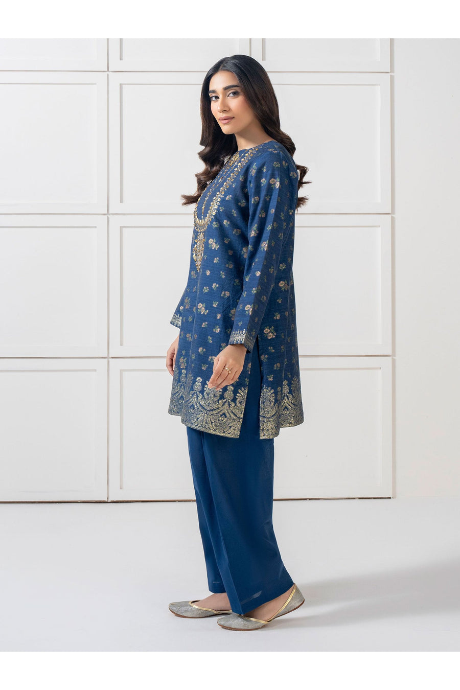 Summer Embroidered Jacquard 2 Piece Suit
