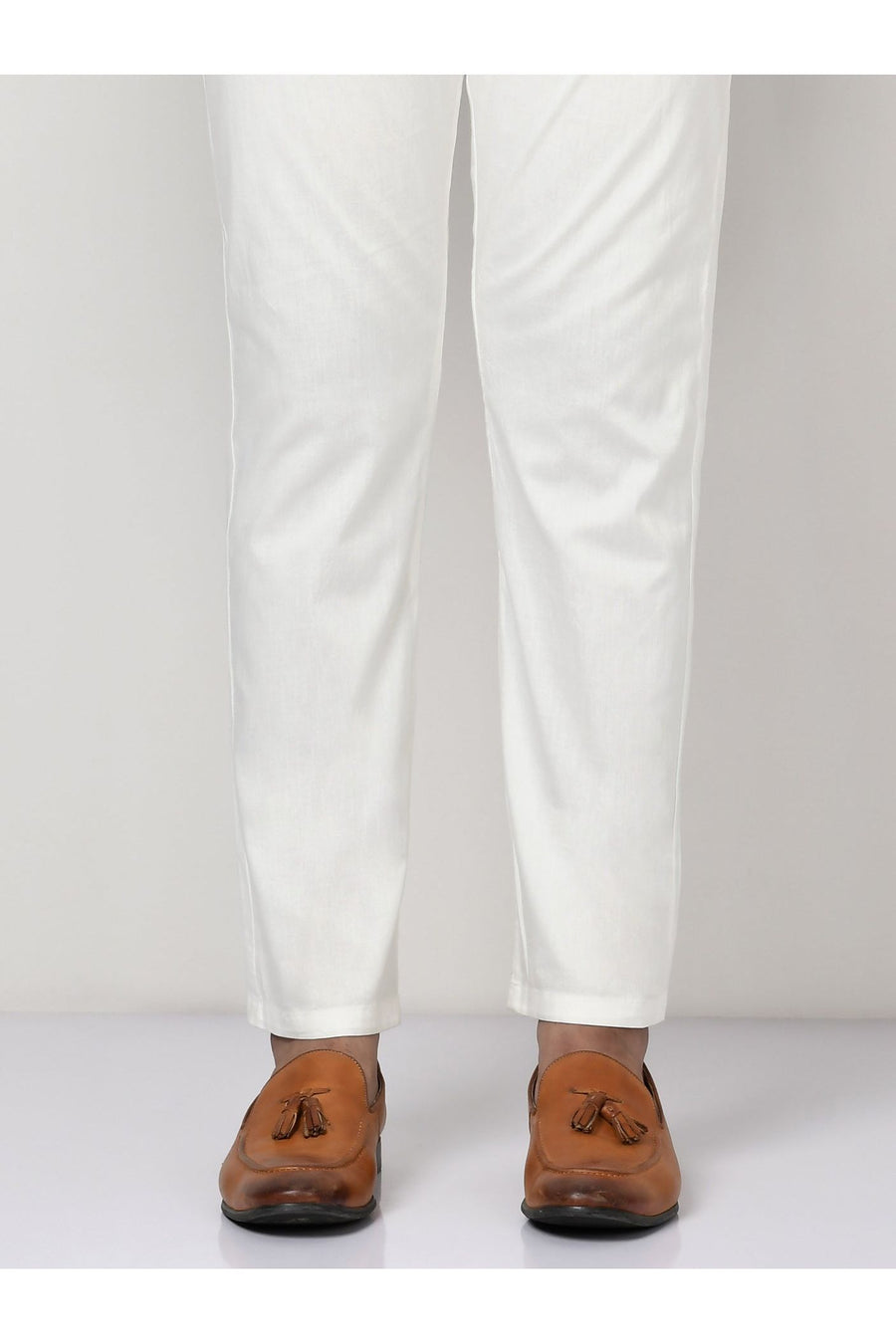 Elegant Off-White Straight Trousers for Men