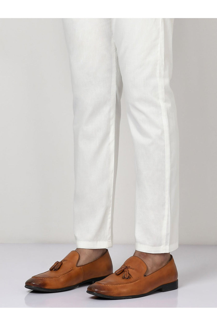 Elegant Off-White Straight Trousers for Men