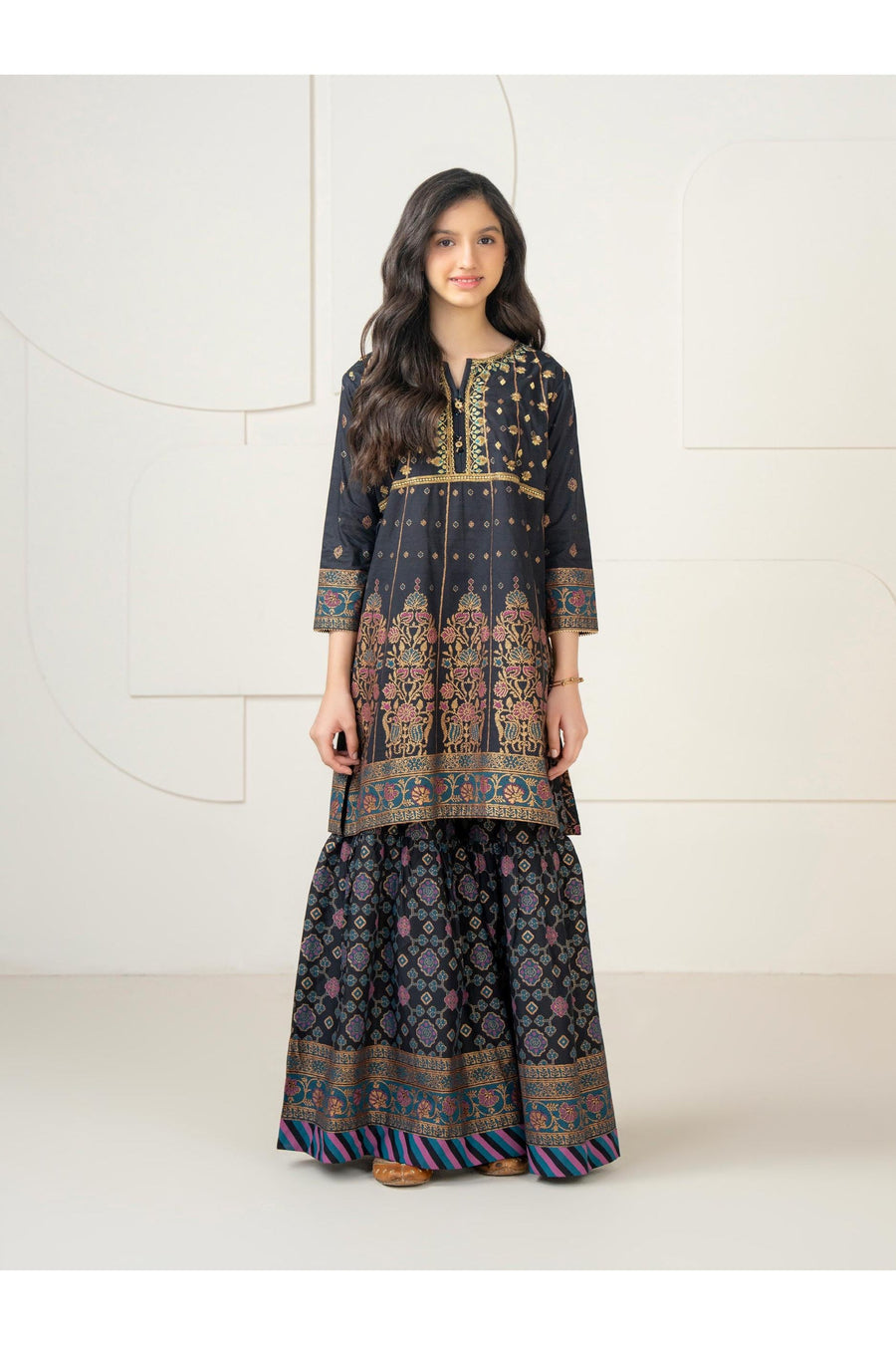 Girls Embroidered Lawn Suit Set - Pehnaawaa
