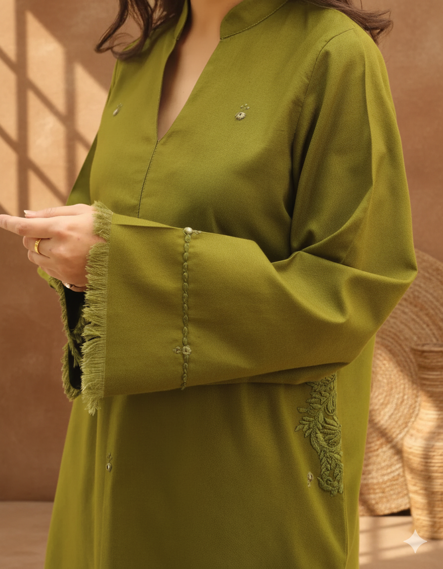 Green Elegance | 3-Piece Stitched Suit