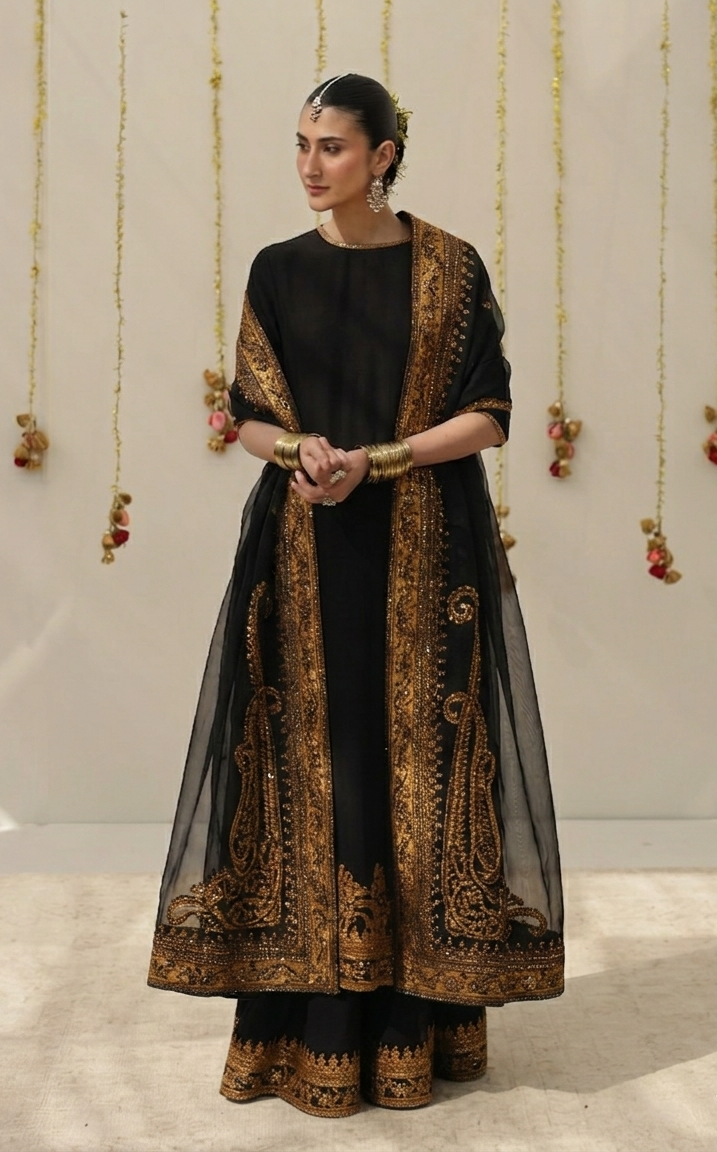 Festive-26 Zarshab Black
