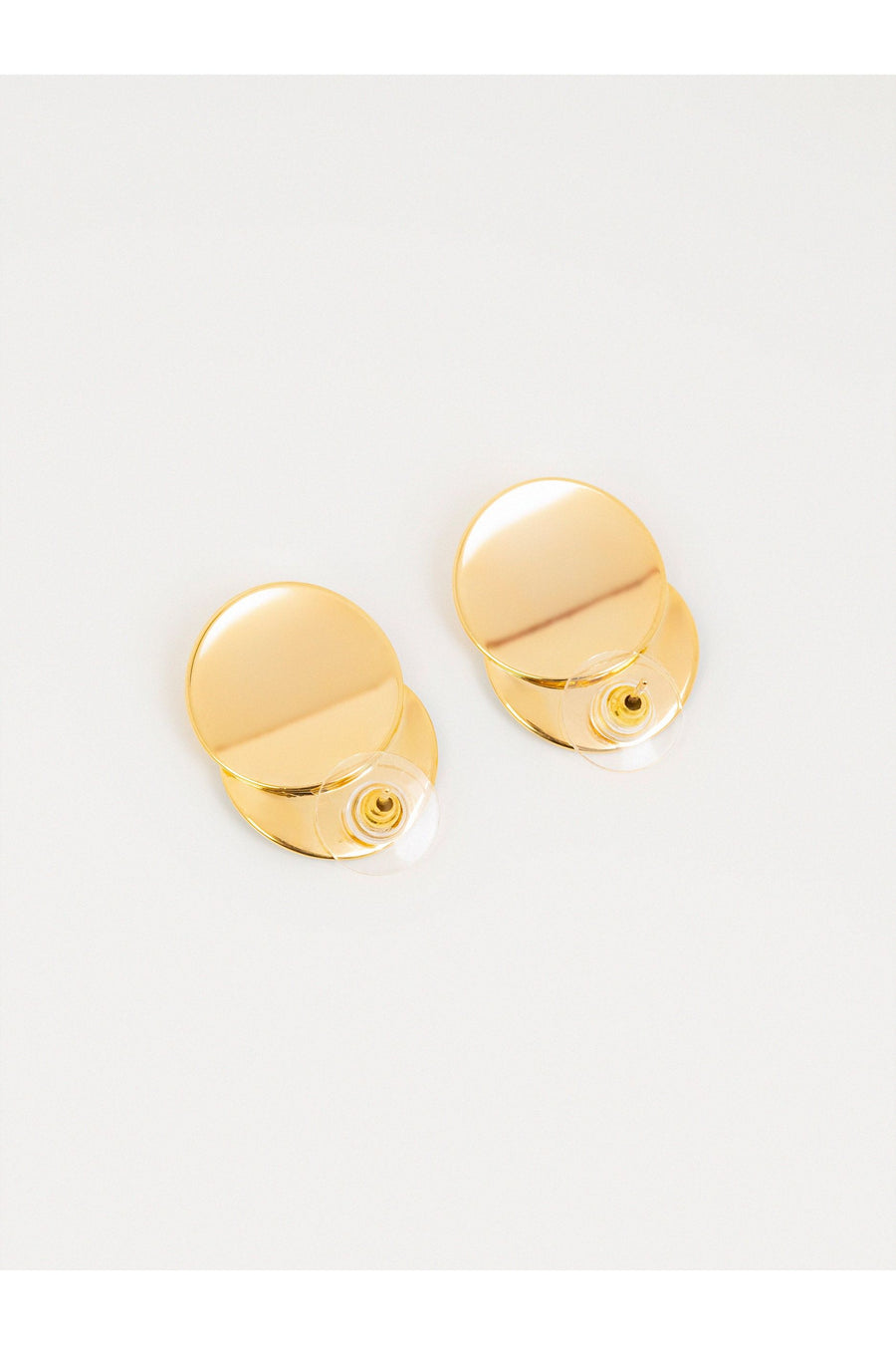 All Season Silver Disc Stud Earrings