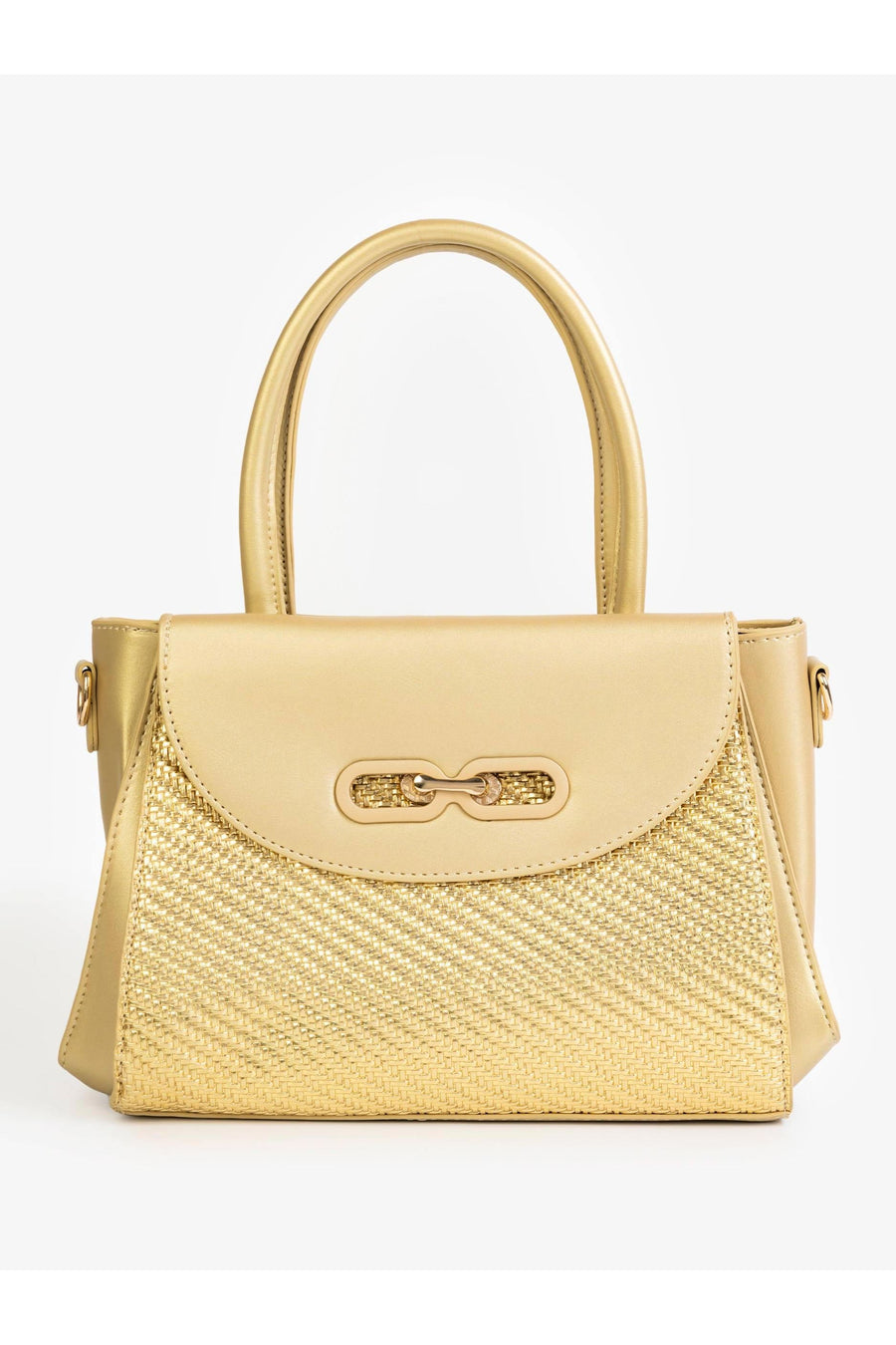 Elegant Textured Handbag For Everyday Style Gold Tone Accessory