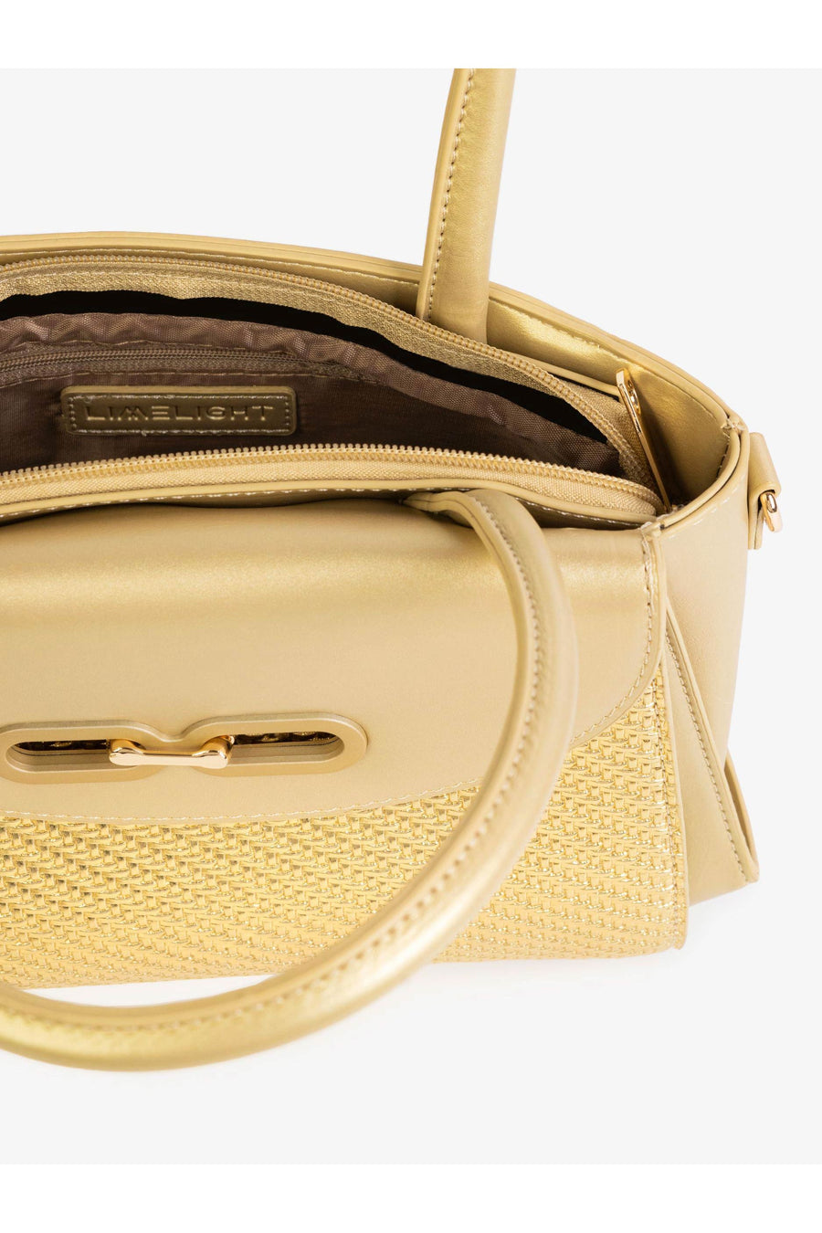 Elegant Textured Handbag For Everyday Style Gold Tone Accessory