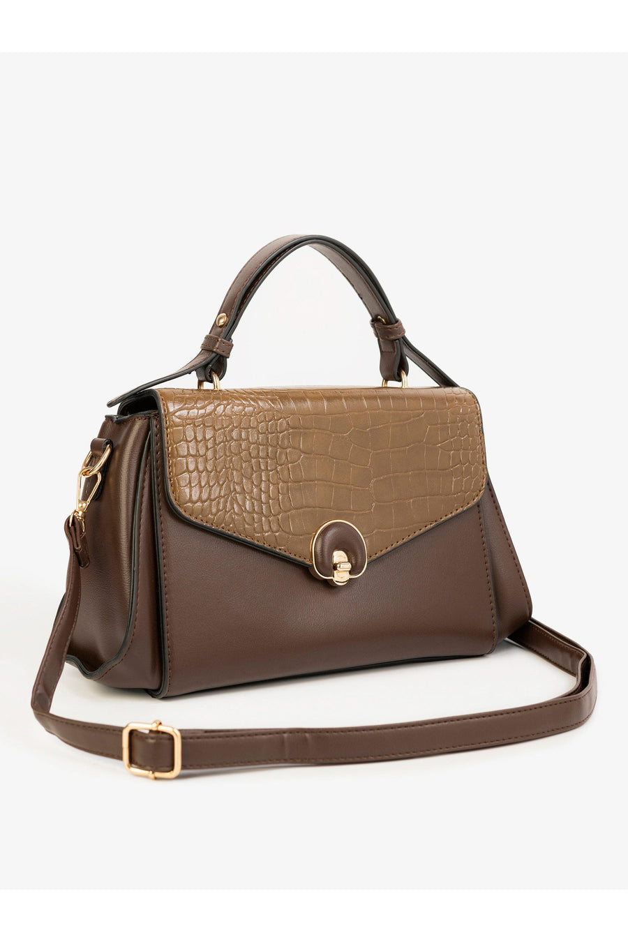 Elegant Dual Tone Handbag For Everyday Use With Classic Charm