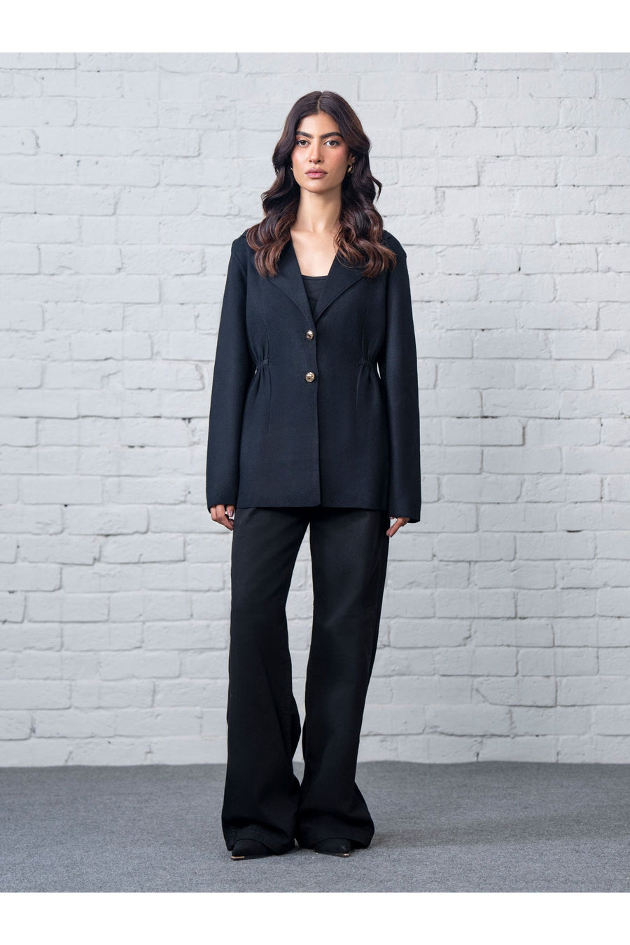 Midnight Virgin Wool Blazer 1-Piece | Tailored Oversized