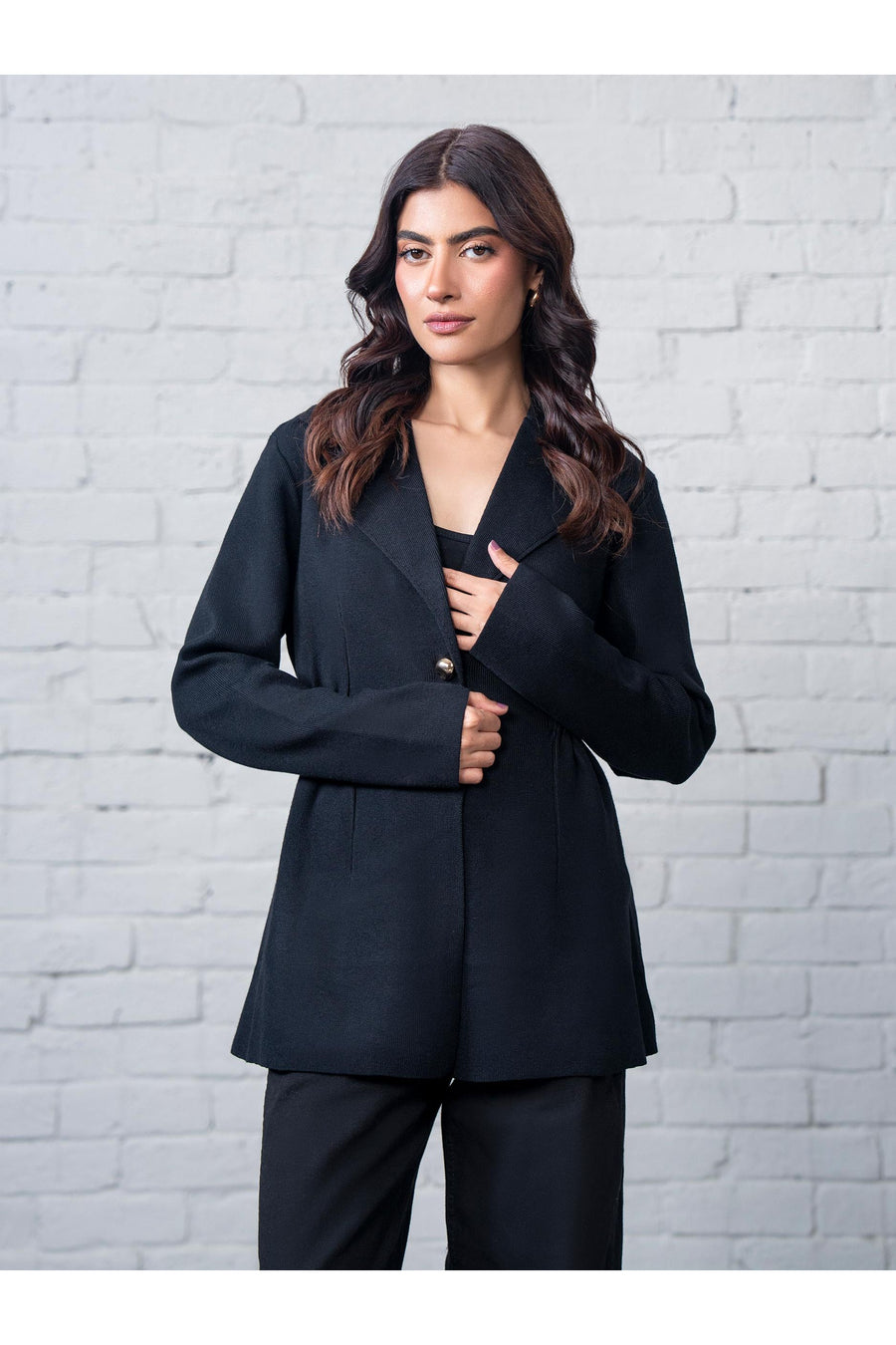 Midnight Virgin Wool Blazer 1-Piece | Tailored Oversized
