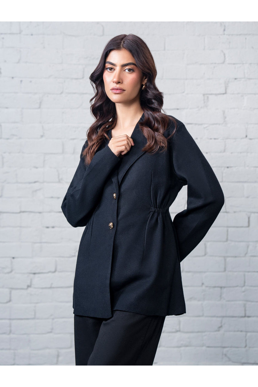 Midnight Virgin Wool Blazer 1-Piece | Tailored Oversized