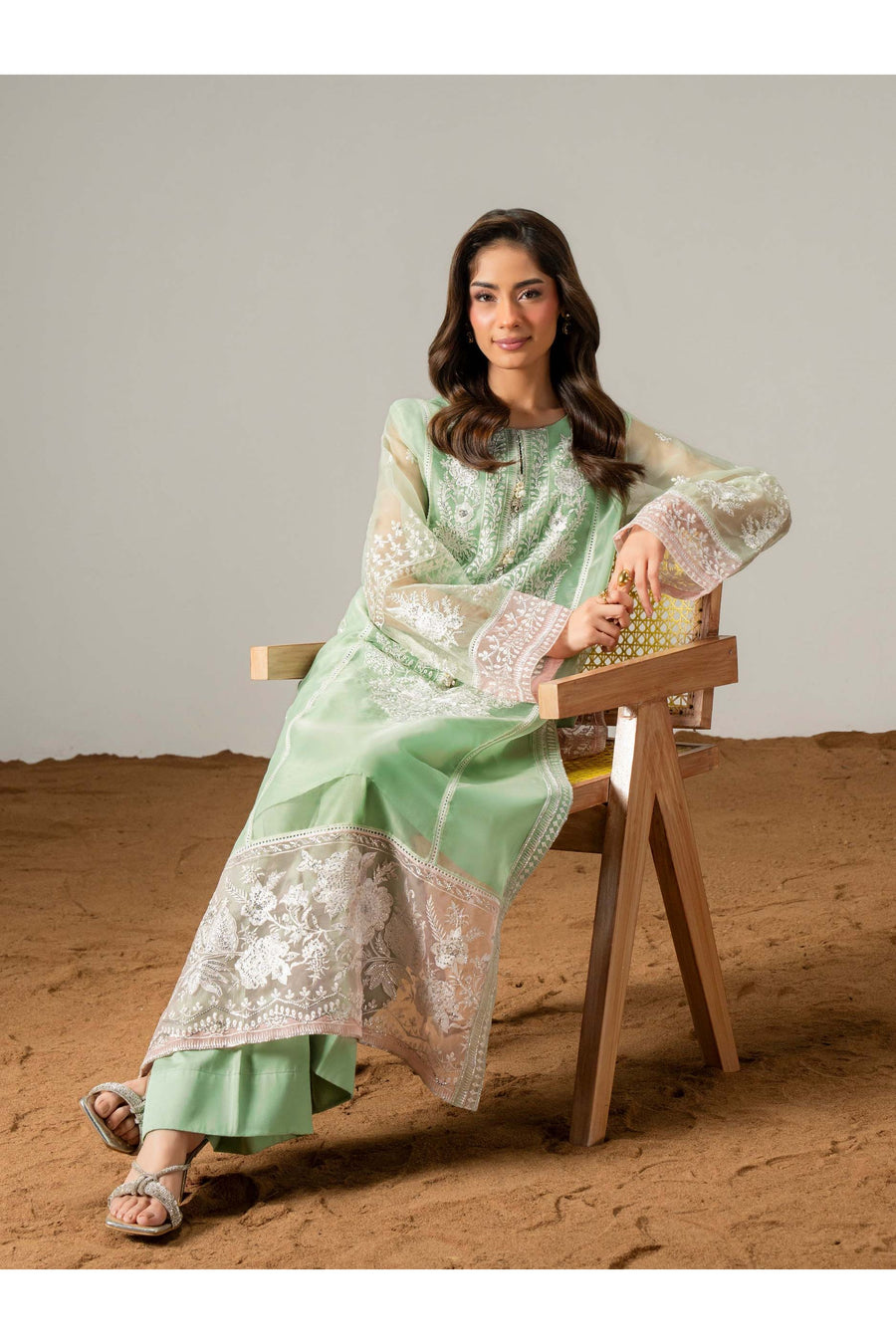 Embroidered Organza 2 Piece Suit Set