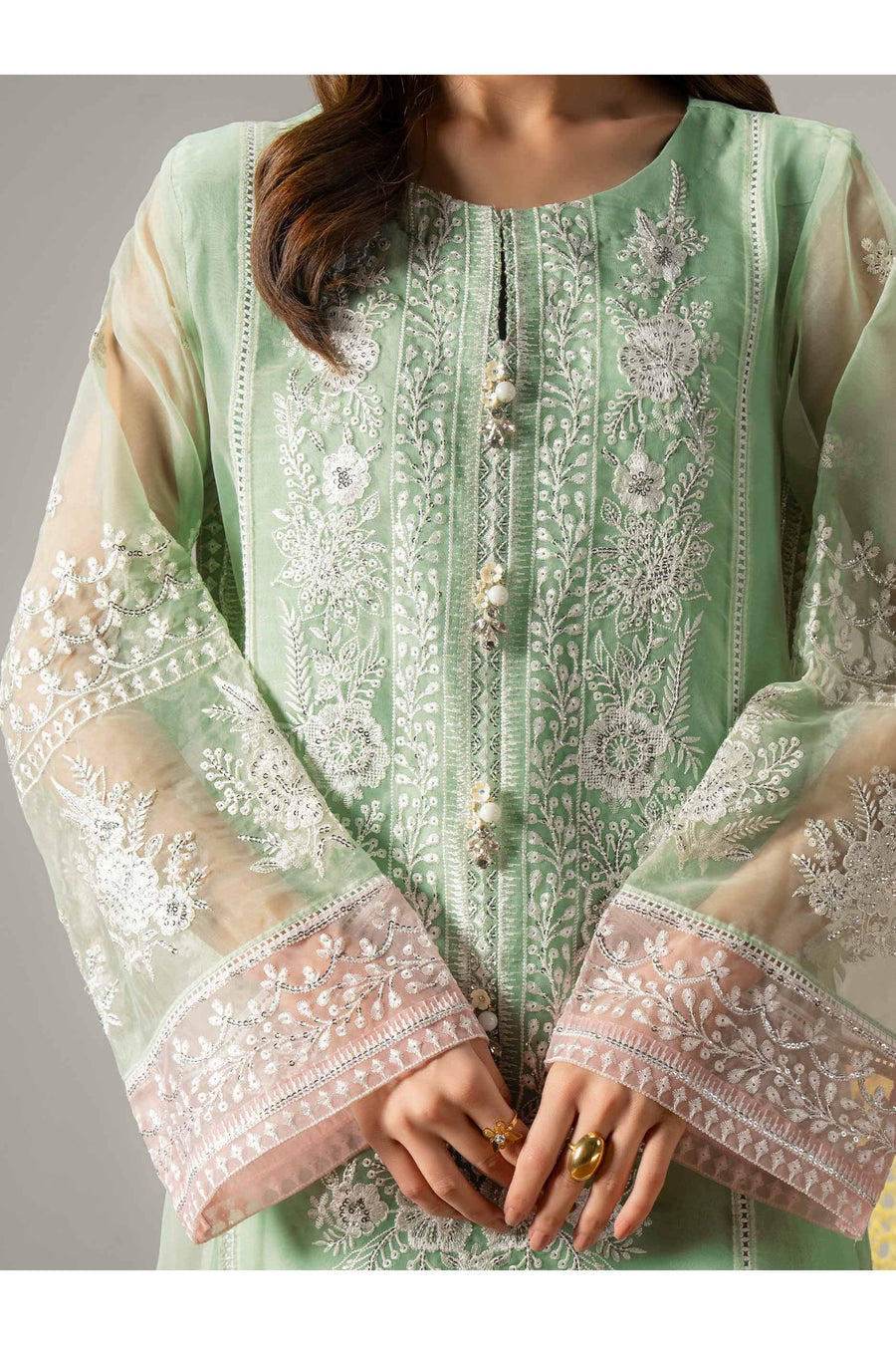 Embroidered Organza 2 Piece Suit Set