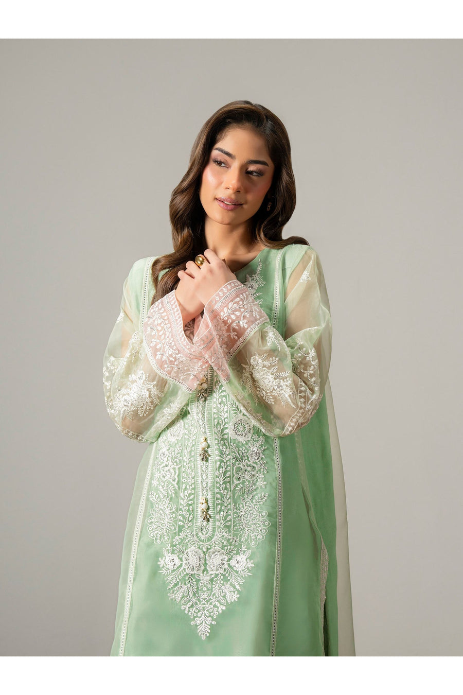 Embroidered Organza 2 Piece Suit Set