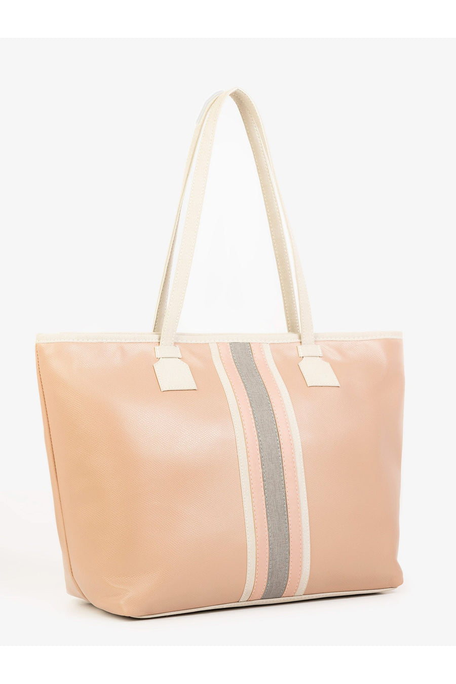 Elegant Mauve Striped Tote Bag For Everyday Style And Sophistication