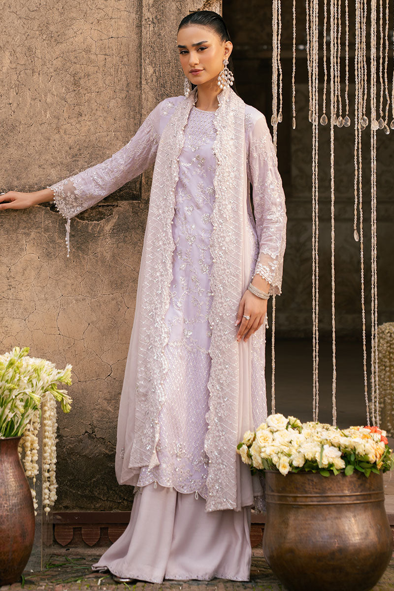 LAVENDER GLAM-3PC CHIFFON EMBROIDERED PRET - Pehnaawaa