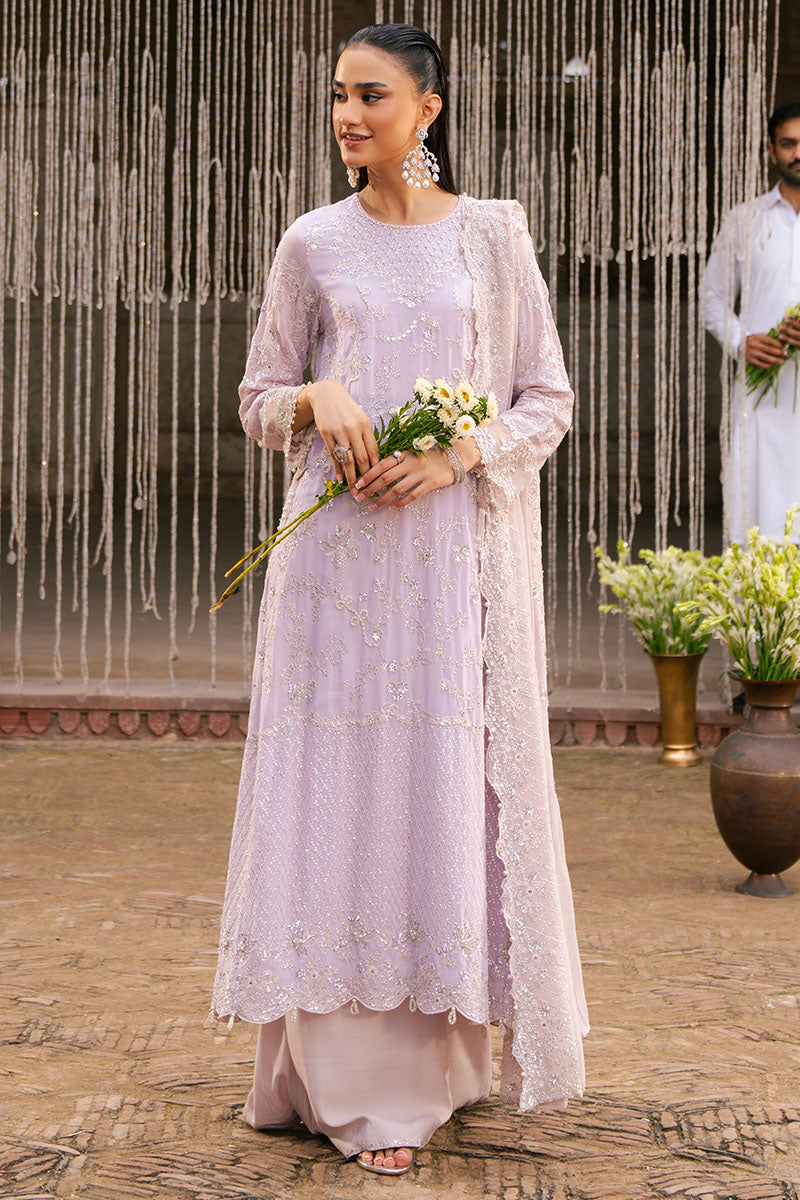 LAVENDER GLAM-3PC CHIFFON EMBROIDERED PRET - Pehnaawaa