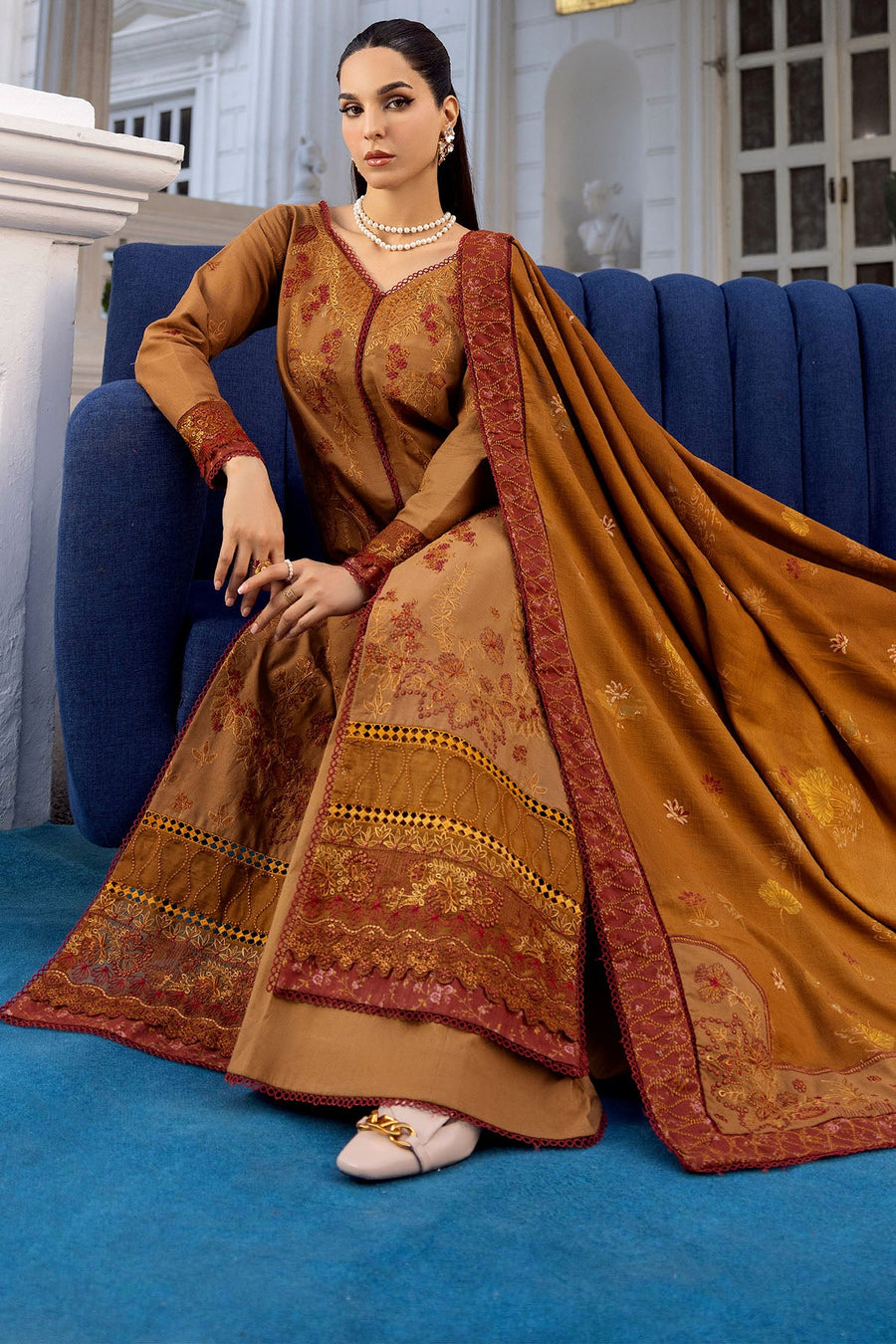 Bazif Embroidered Khaddar 3-Piece Winter Suit | 4998