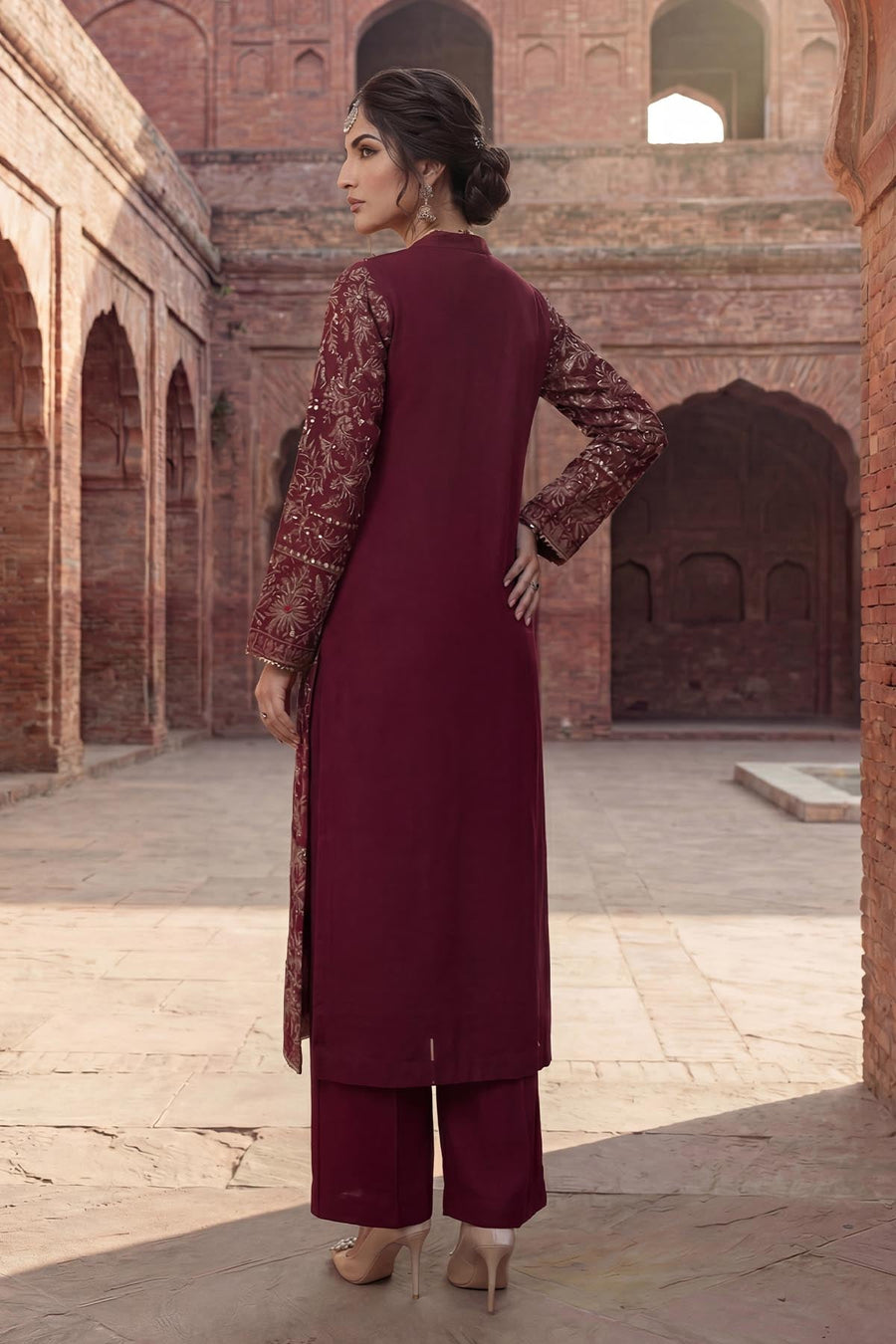 5332-INARA EMBROIDERED CHIFFON STITCHED