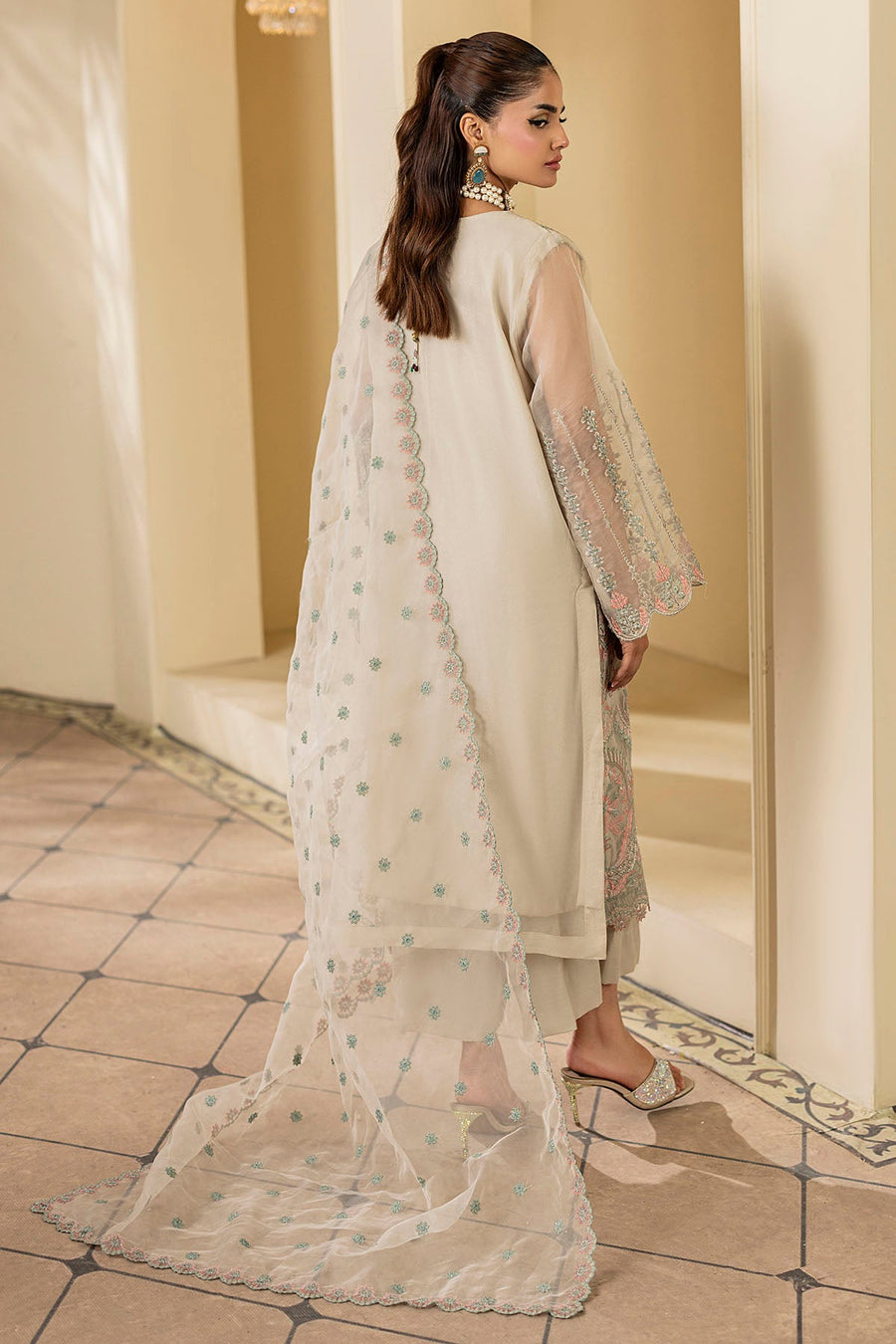5333-CRESCENT EMBROIDERED ORGANZA STITCHED