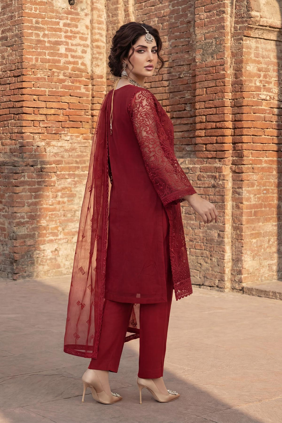 5337-ZARIA EMBROIDERED ORGANZA STITCHED