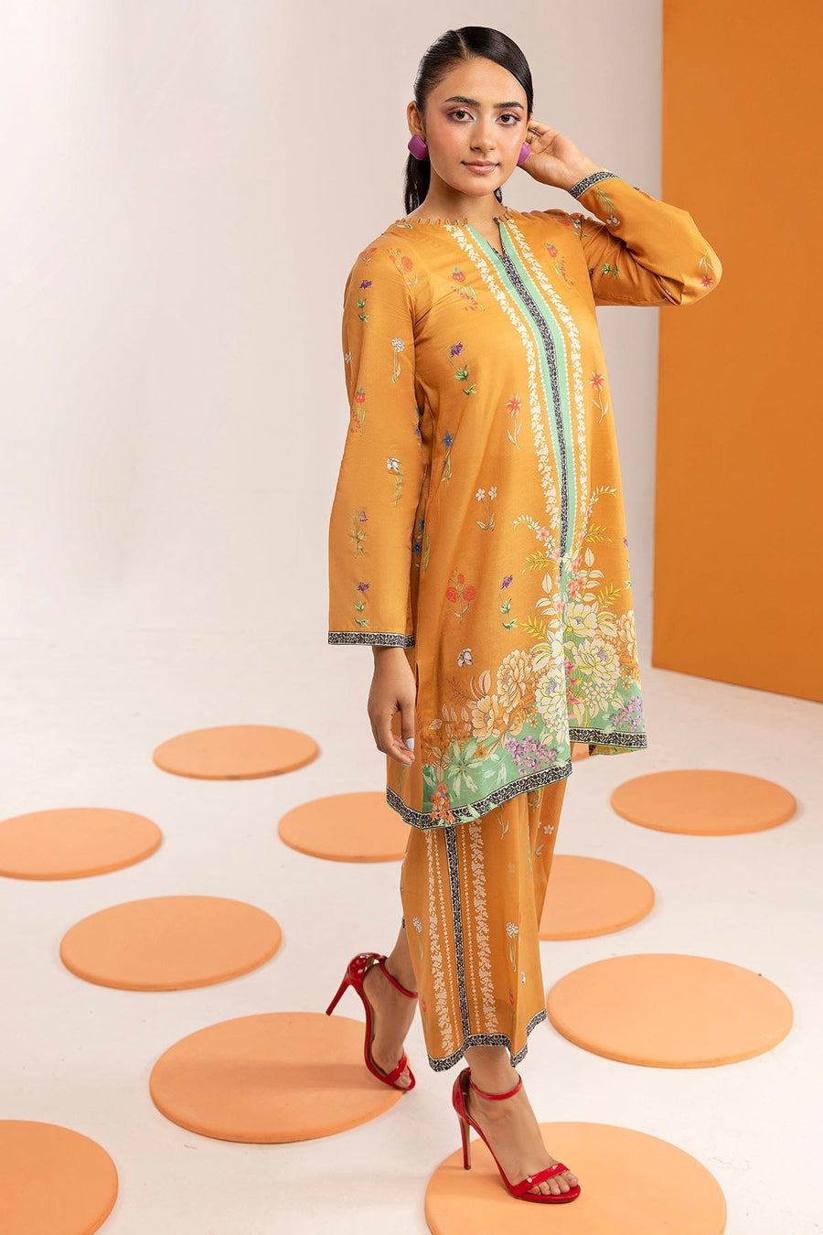 Onyx Digital Printed Cambric 2-Piece Ready-to-Wear Suit
