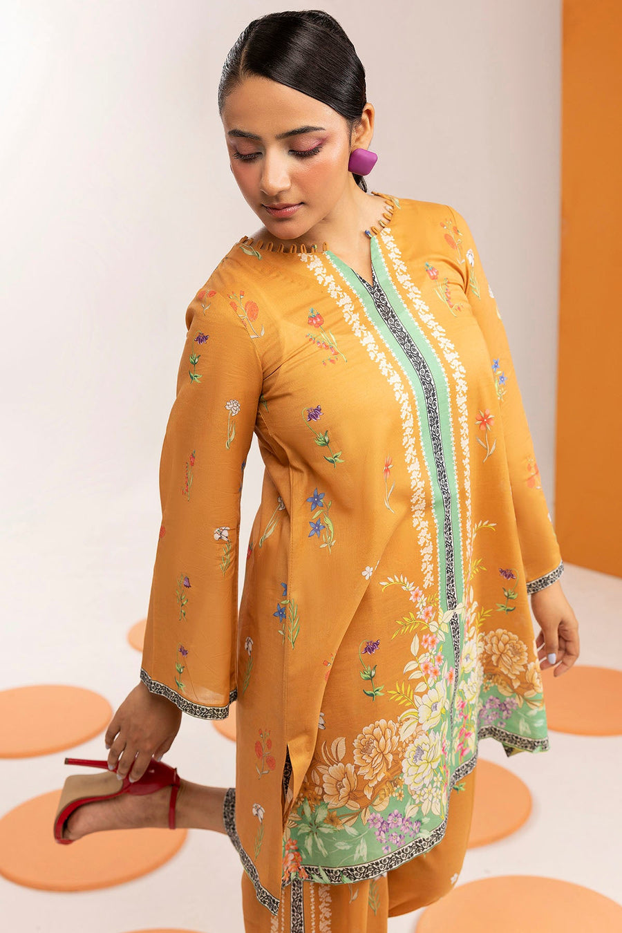 Onyx Digital Printed Cambric 2-Piece Ready-to-Wear Suit