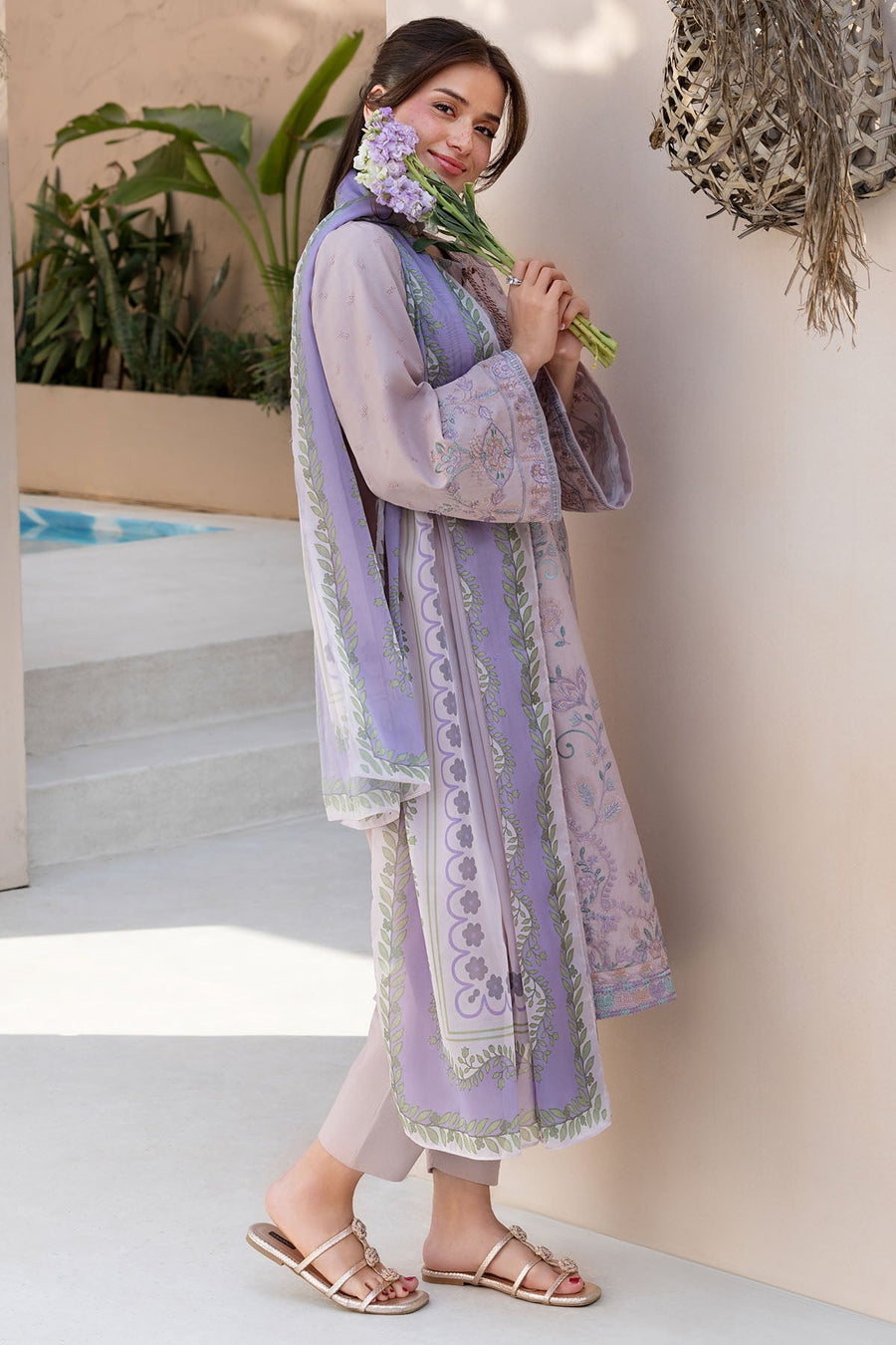 6062-INDIGO EMBROIDERED LAWN STITCHED