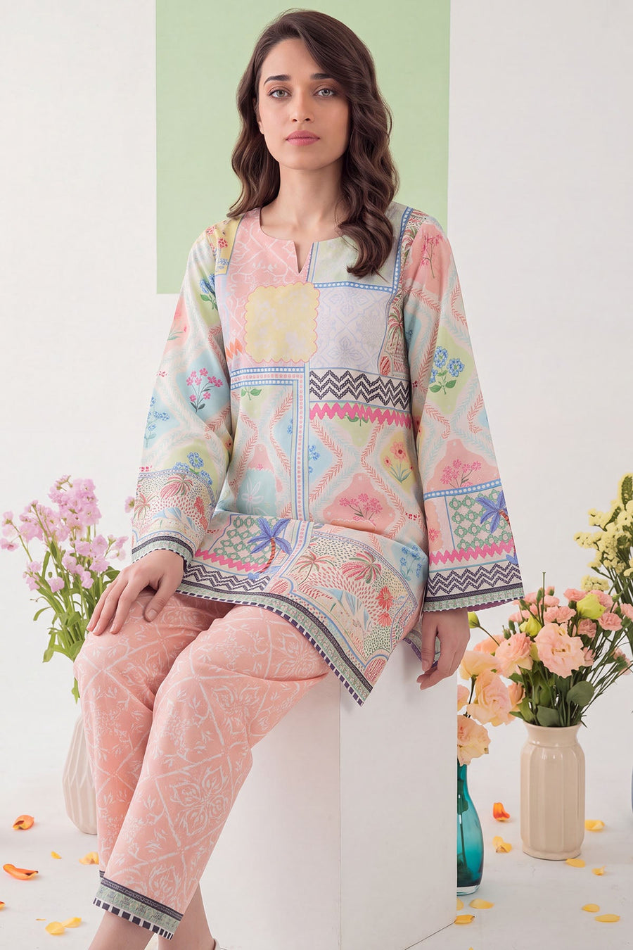 Reine Digital Printed Cambric 2-Piece Co-Ord Set